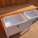 Buffet parisien en bois peint en blanc