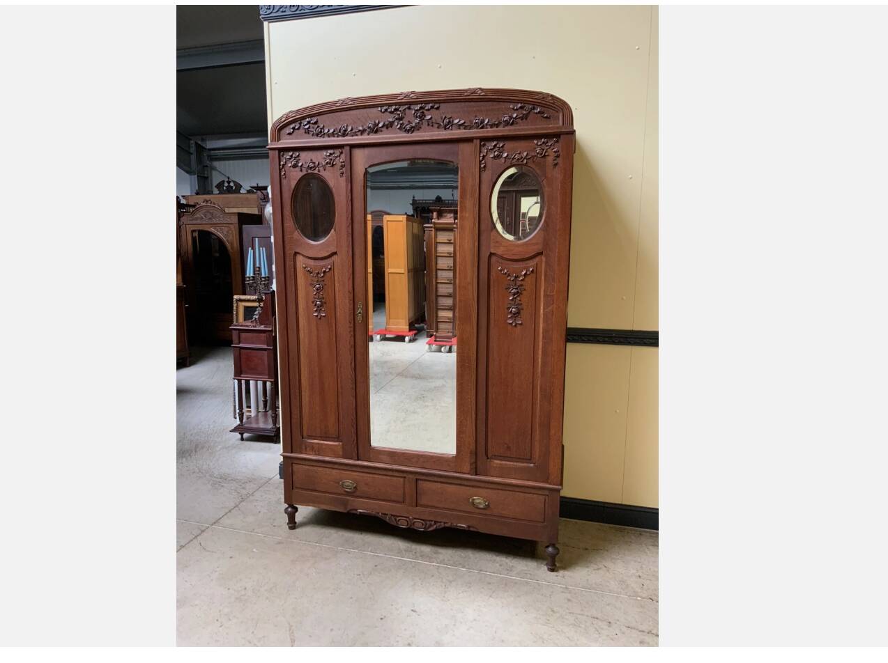 Antique Art Nouveau wardrobe