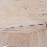 Travertine dining table, 130 x 129 cm