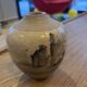 Small ovoid stoneware landscape vase