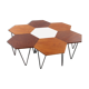 Gio Ponti Set of 7 hexagonal coffee table by ISA Bergamo, 1950 Italy.