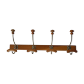 Porte manteau mural bois et métal 4 patères