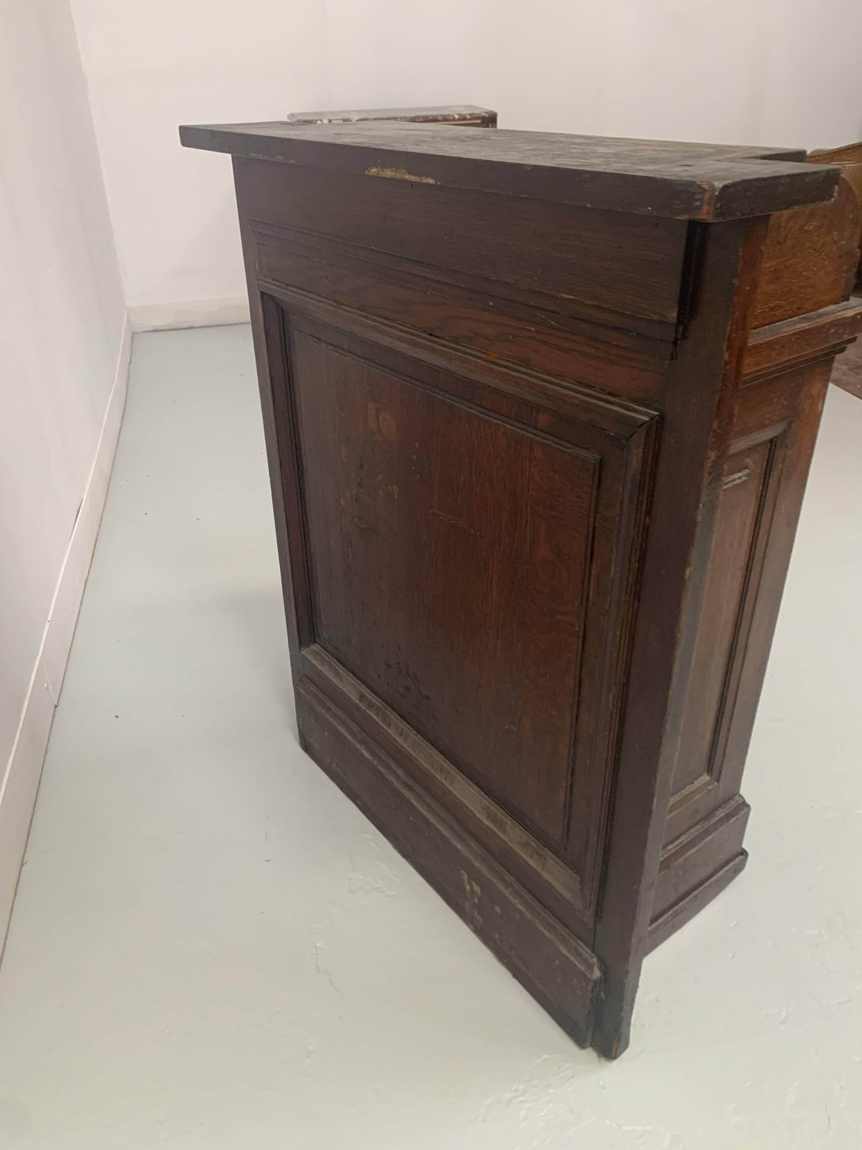 20th century solid oak restaurant cutlery trolley