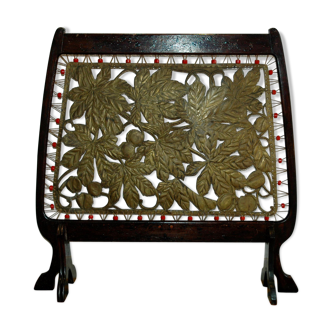 Art-new wooden and brass firewall