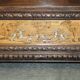 Banc Monks Antique Sculpté Lion Griffon 1860 avec Rangement