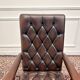 Chaise de bureau Chesterfield anglaise en cuir bordeaux