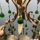 Lustre en verre de Murano Tole vert des années 1960