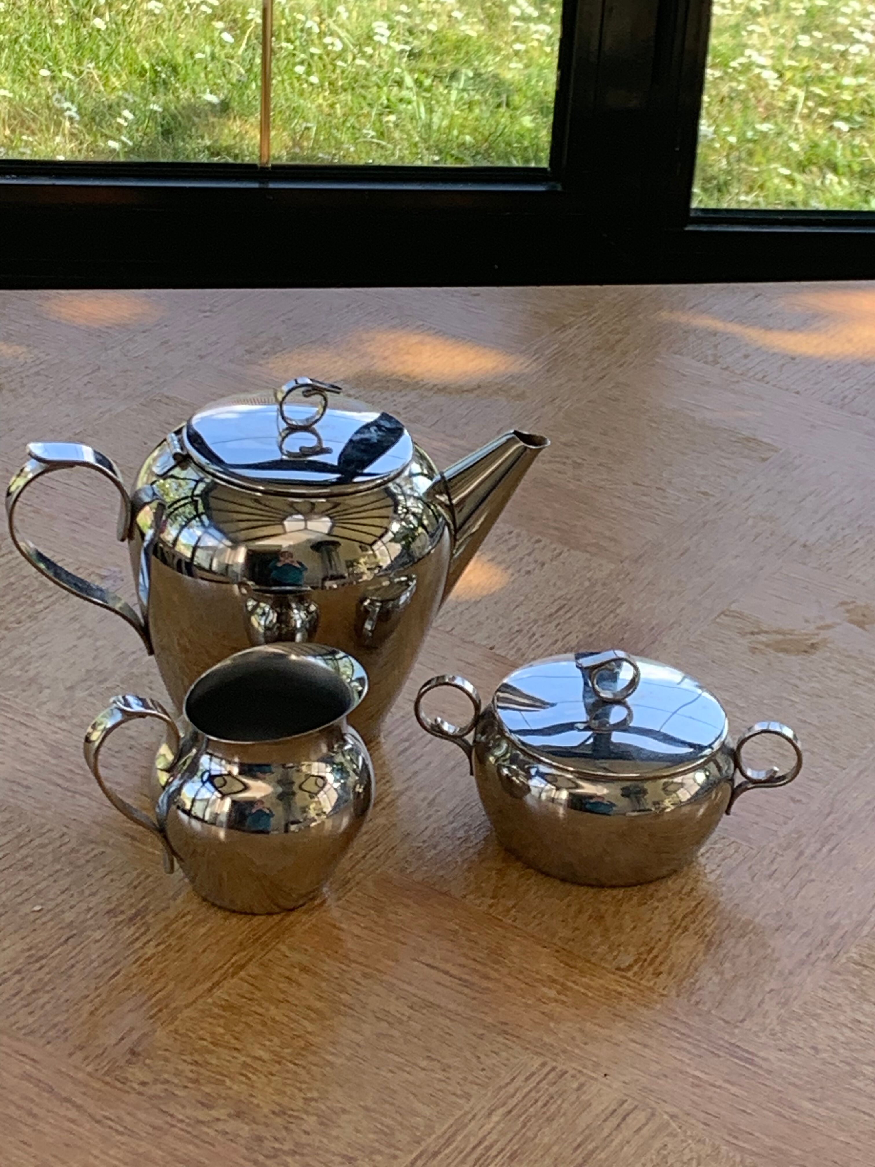 Stainless steel coffee service 18/10 létang Rémy design and vintage