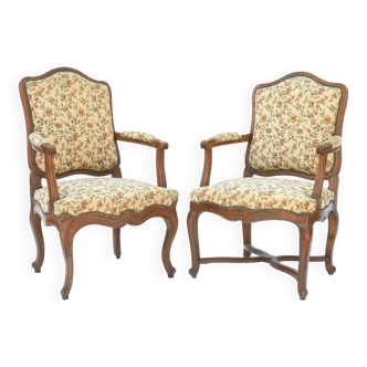 Pair of Louis XV style armchairs