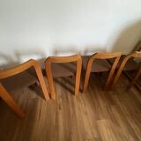 4 brown chairs