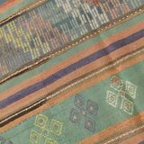 6x9 Kilim Mint Green Vintage Kilim Rug, Living Room Rug, 172x274 Cm