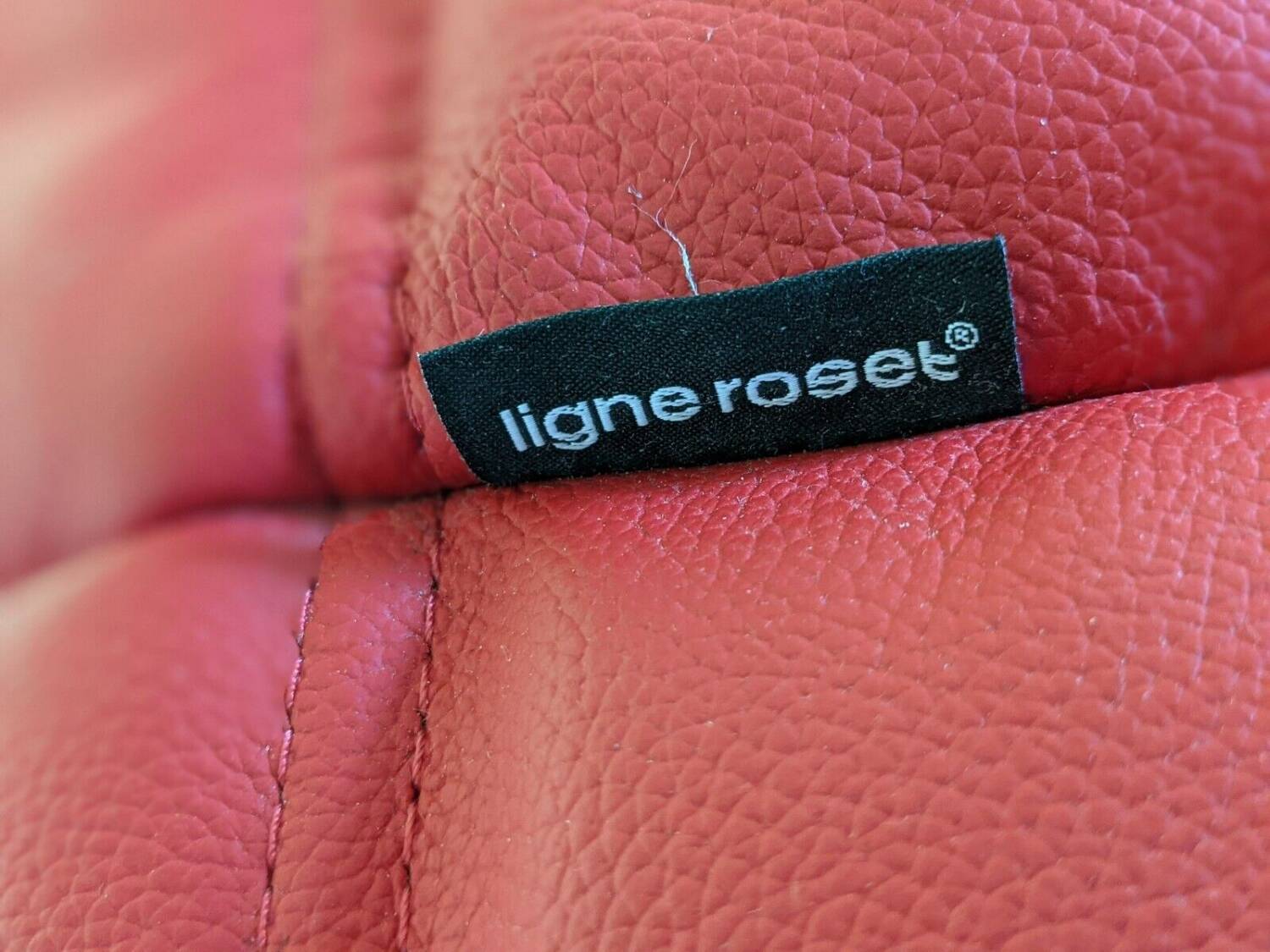 LIGNE ROSET Togo Sofa Indiana Red Leather Michel Ducaroy