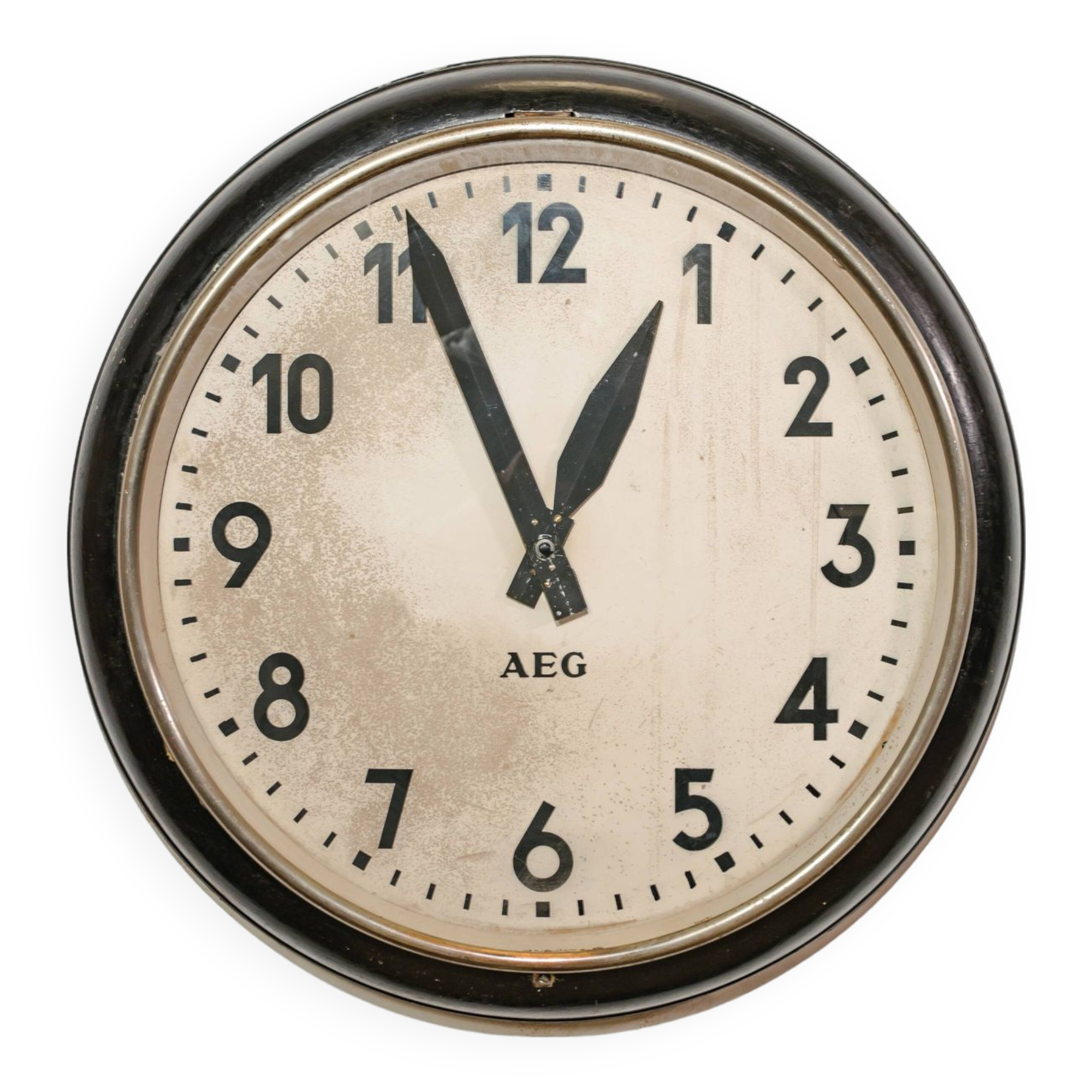 Grande 1950s AEG Station Wall Clock by Peter Behrens - Industrial Factory timepiece