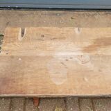 French country style cast iron garden bench with old barn wood plank