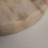 Lampe pied en marbre et globe effet marbré rose vintage 1970