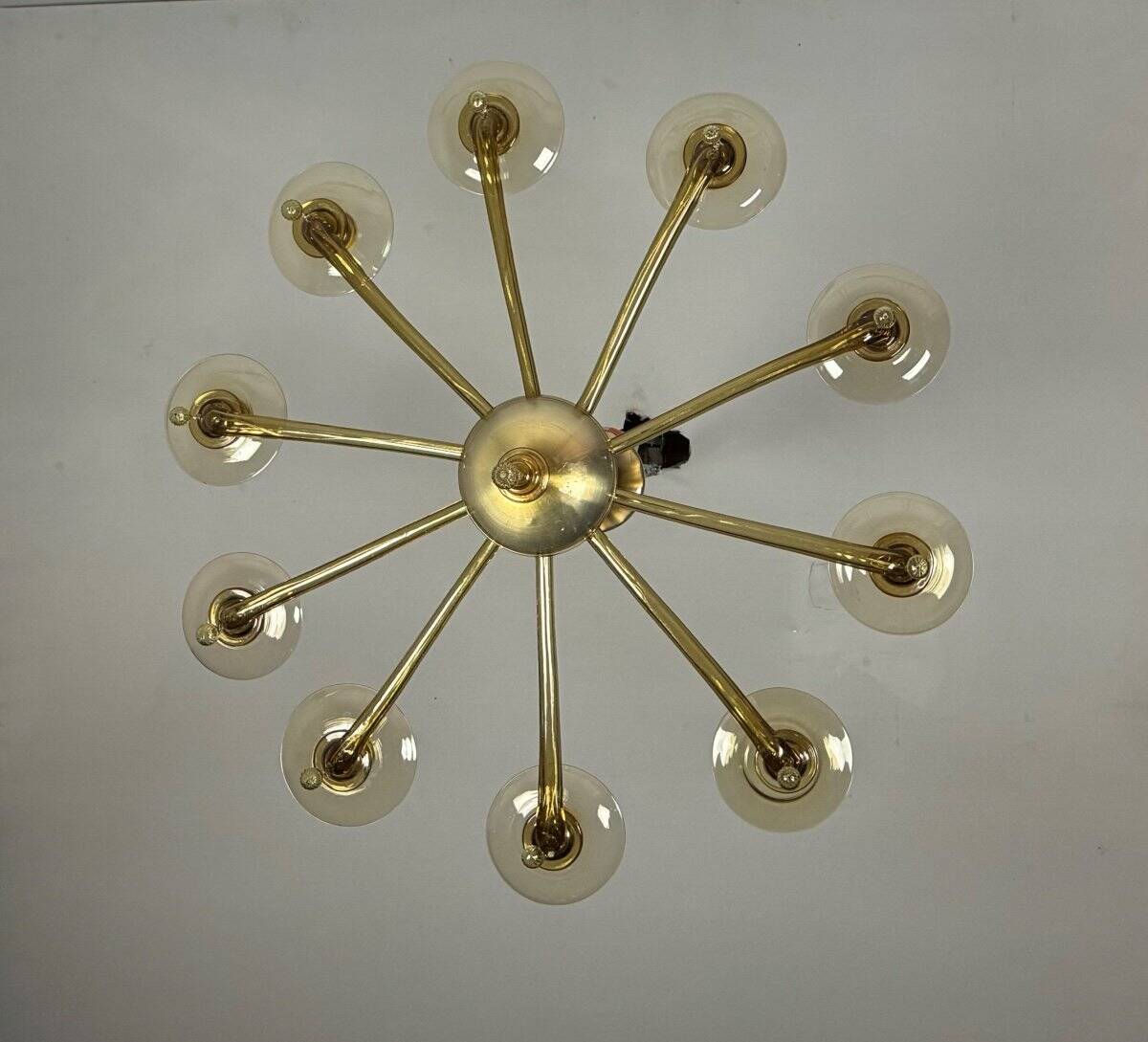 Venetian chandelier in mordoré murano glass by venini circa 1940