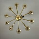 Venetian chandelier in mordoré murano glass by venini circa 1940