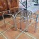 Chrome nesting table with smoked glass top from the 70s