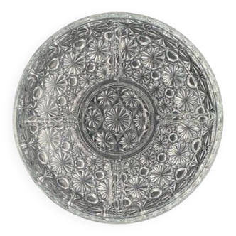 Compartmented dish in worked glass