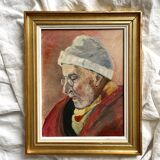 Old painting oil on canvas portrait of a man signed Y. Mercier Contart