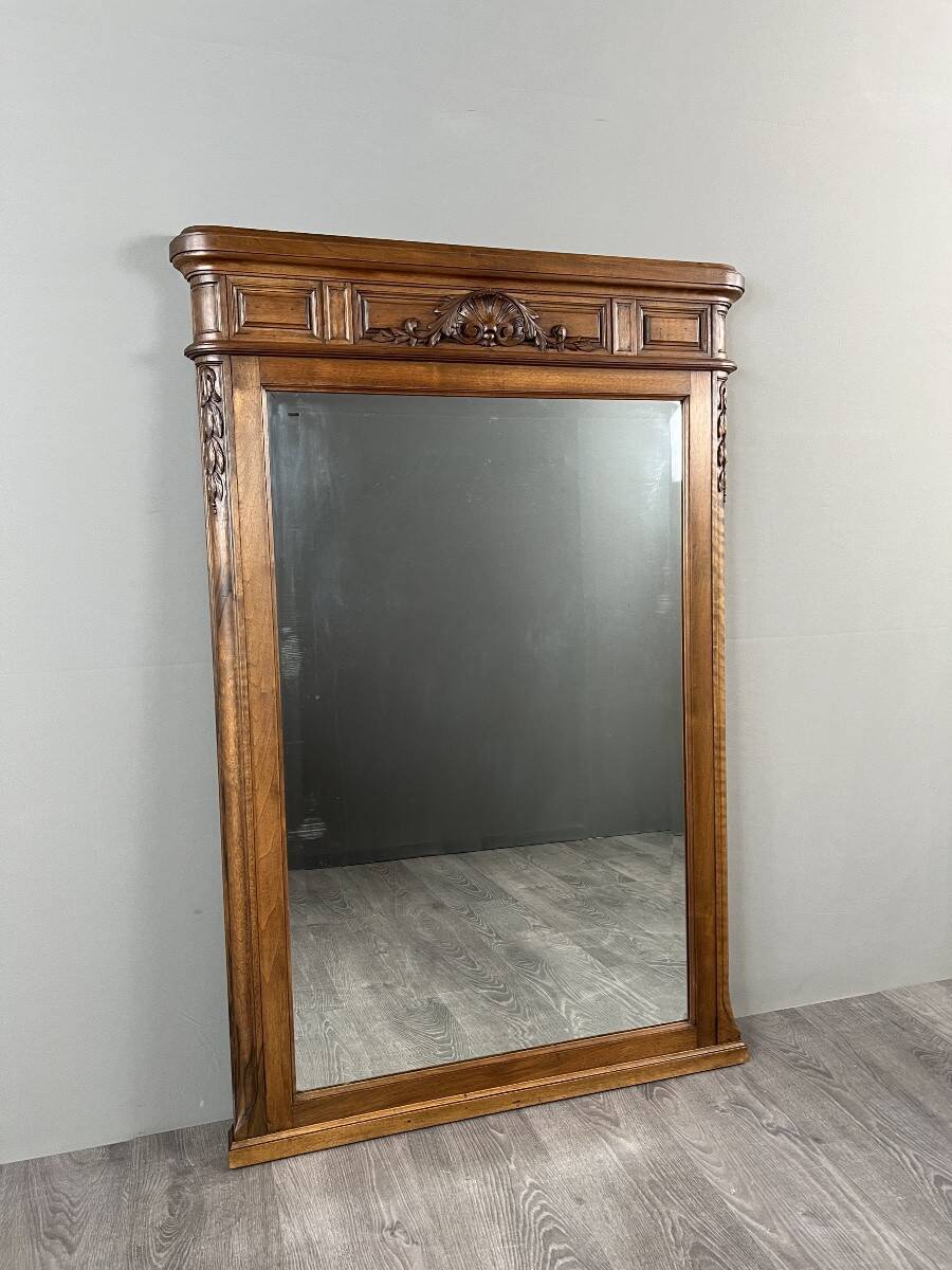 Carved wooden mirror, late 19th / early 20th century