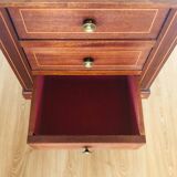 Bedside, walnut 3 drawers