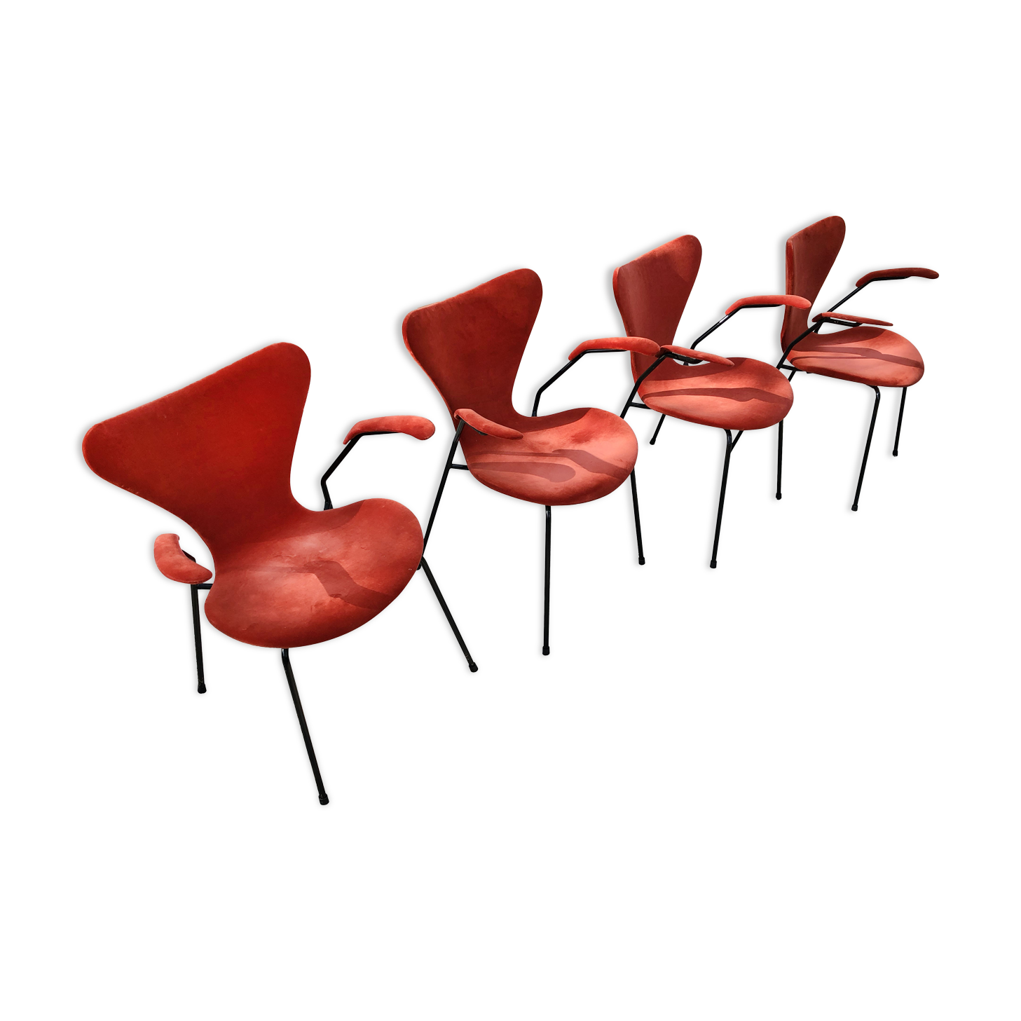 4 chaises serie 7 Arne Jacobsen pour Frtiz Hansen