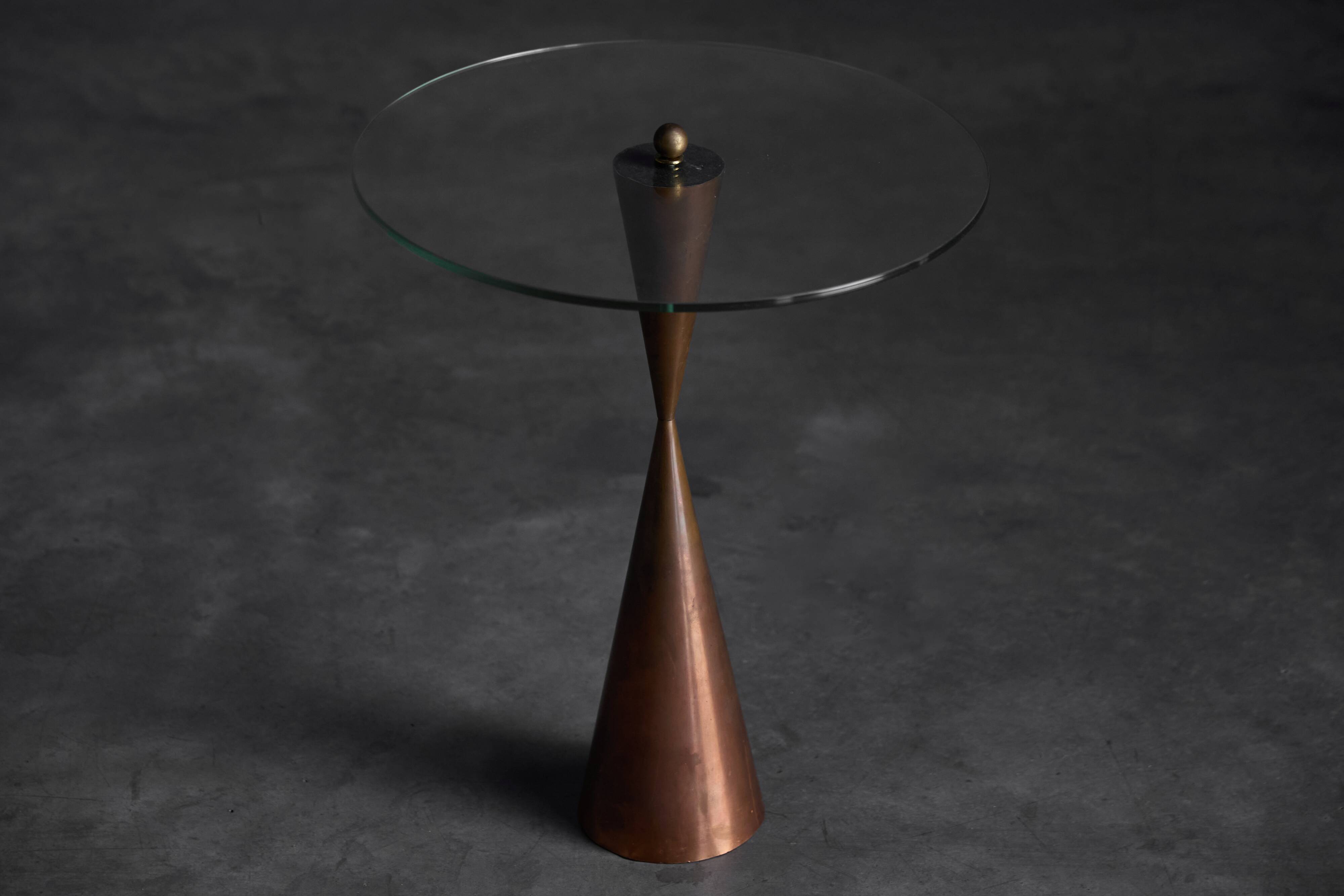 Conical Copper Side Table, France, 1970s