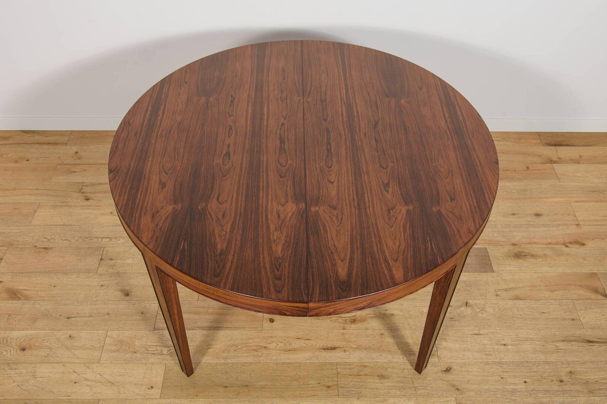 Mid-Century Round Rosewood Extending Dining Table by Severin Hansen for Haslev Møbelsnedkeri, Denmark, 1960s