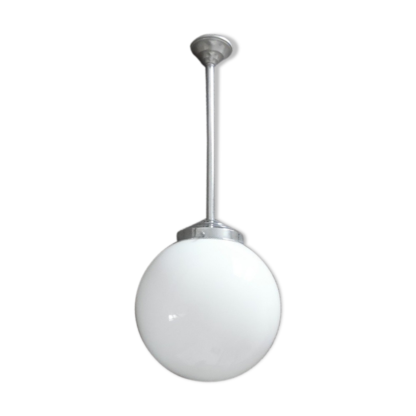 Suspension année 50' opaline blanche