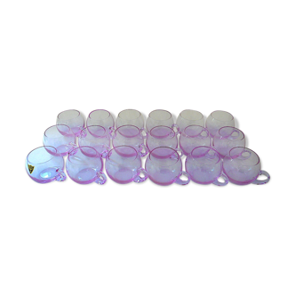 Bayel suite of 12 Amethyst Crystal punch bowls