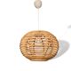 Portuguese mid century modern beige bamboo hanging lamp 1960s