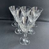 6 port glasses stamped Baccarat - Service Austerlitz