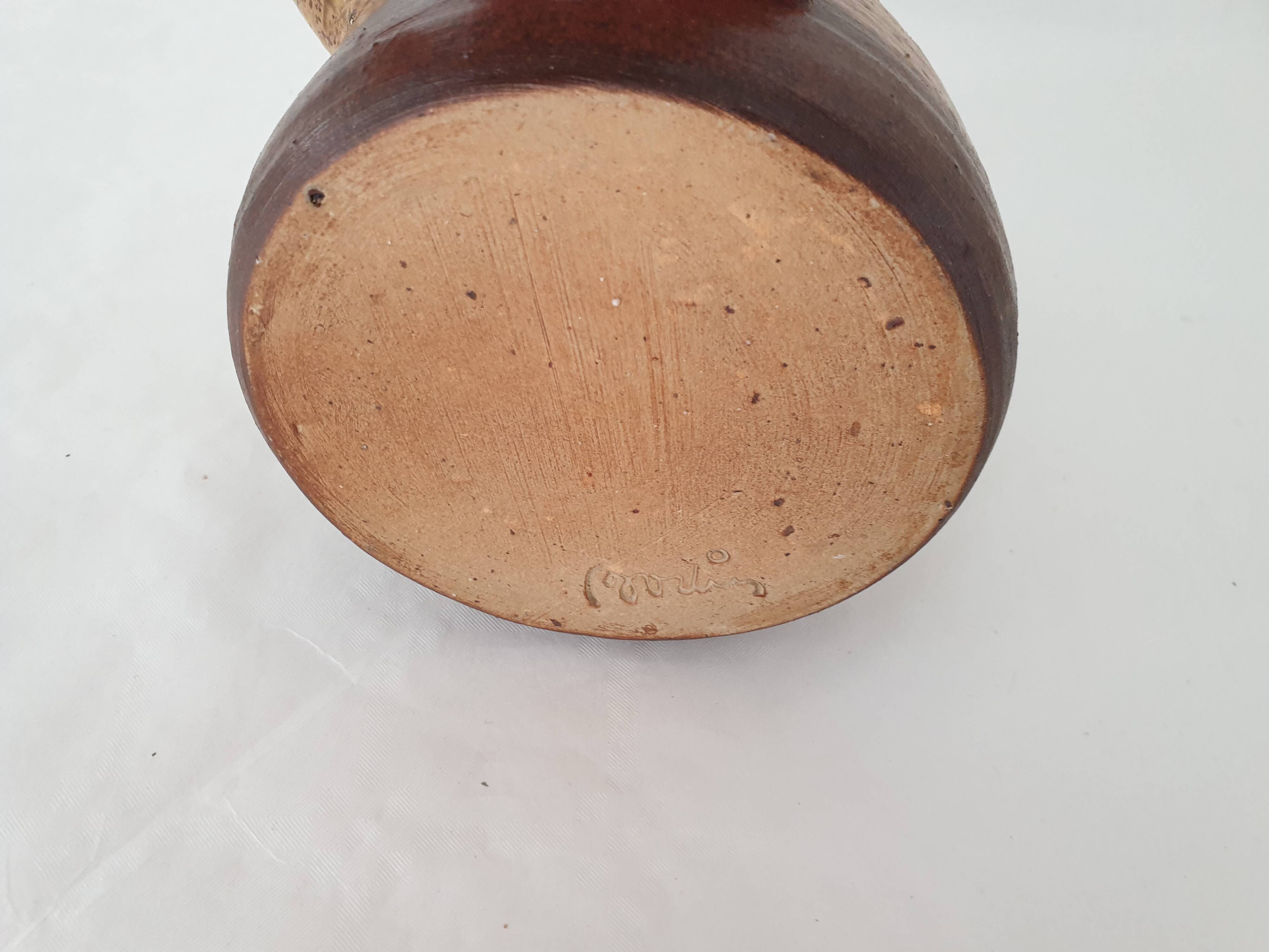 Ceramic pitcher (pyrite stoneware) Signed André Bodin