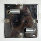 Poliarte, rare pair of wall lamps in cut murano glass. Italy 1970s