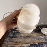 Vintage marbled opaline pendant light