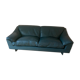 Oil blue leather sofa Poltrona Frau Italy 1980s