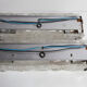 Pair of wall lights in opaque corrugated bubble glass 1970