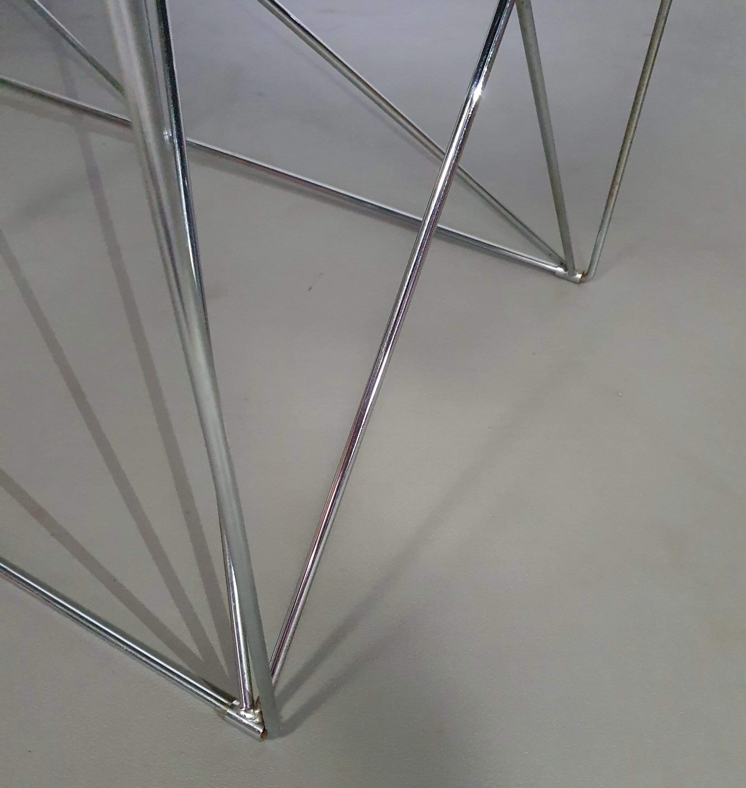 Steel and glass dining table by Max Sauze for Max Sauze Studio, 1970s