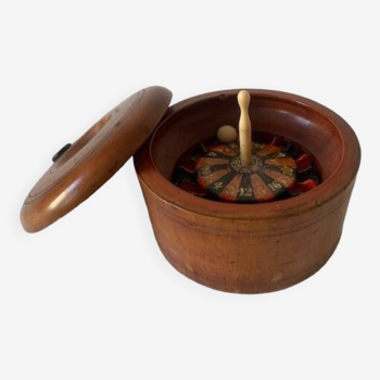 Ancien jeu de roulette en bois, roulette de table, fin XIXème