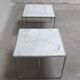 Pair of Carrara marble & chrome coffee or side tables, 1970s