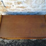 Vintage rattan and oak chest of drawers