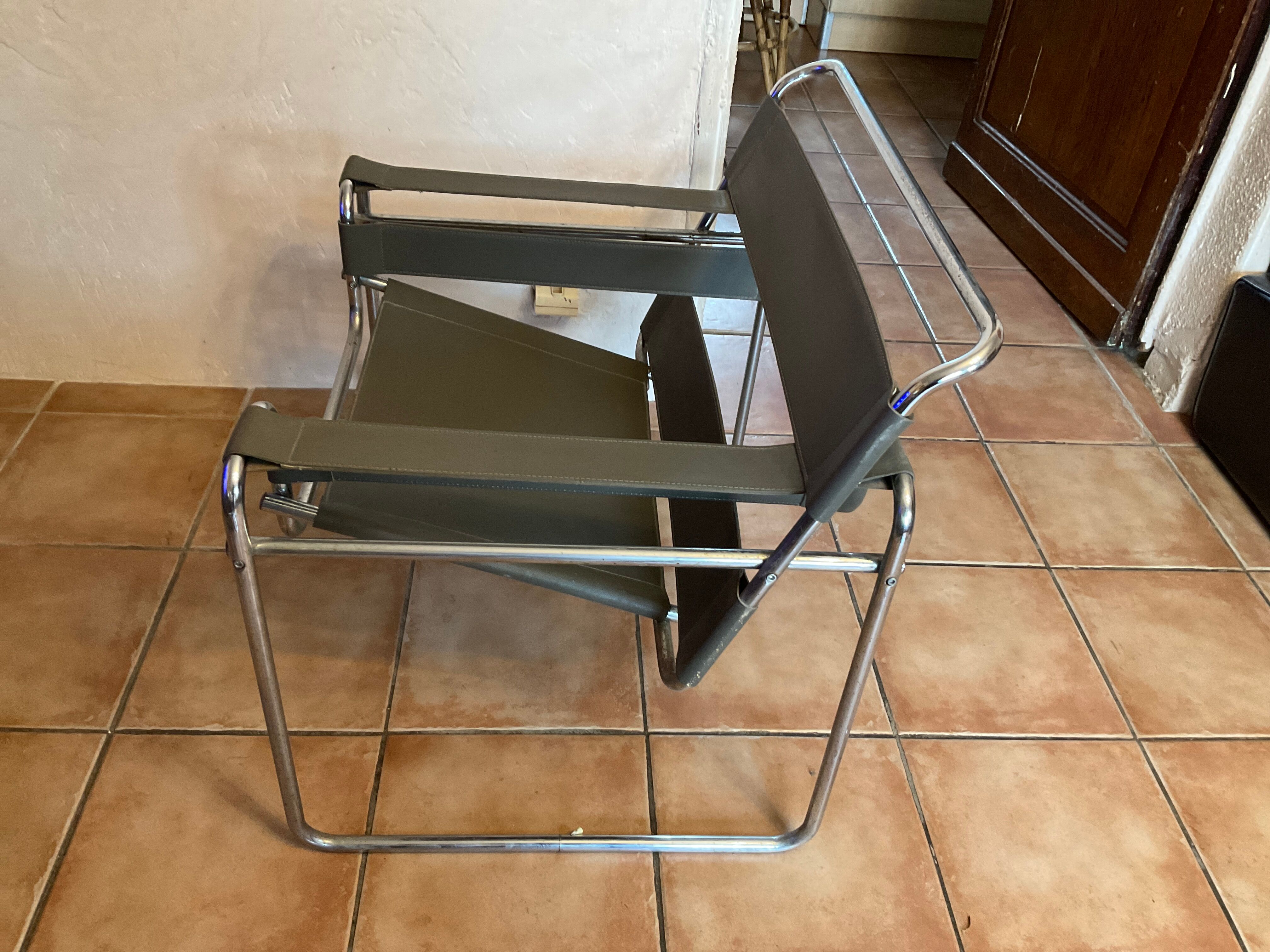 Pair of vintage armchairs B3 vassily by Marcel breuer at the bauhaus circa 1980