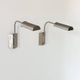 Pair of XL vintage adjustable wall lights, matte metal, Germany 1980.