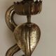 Pair of Egyptian Revival Style Engraved Brass Cobra Sconces