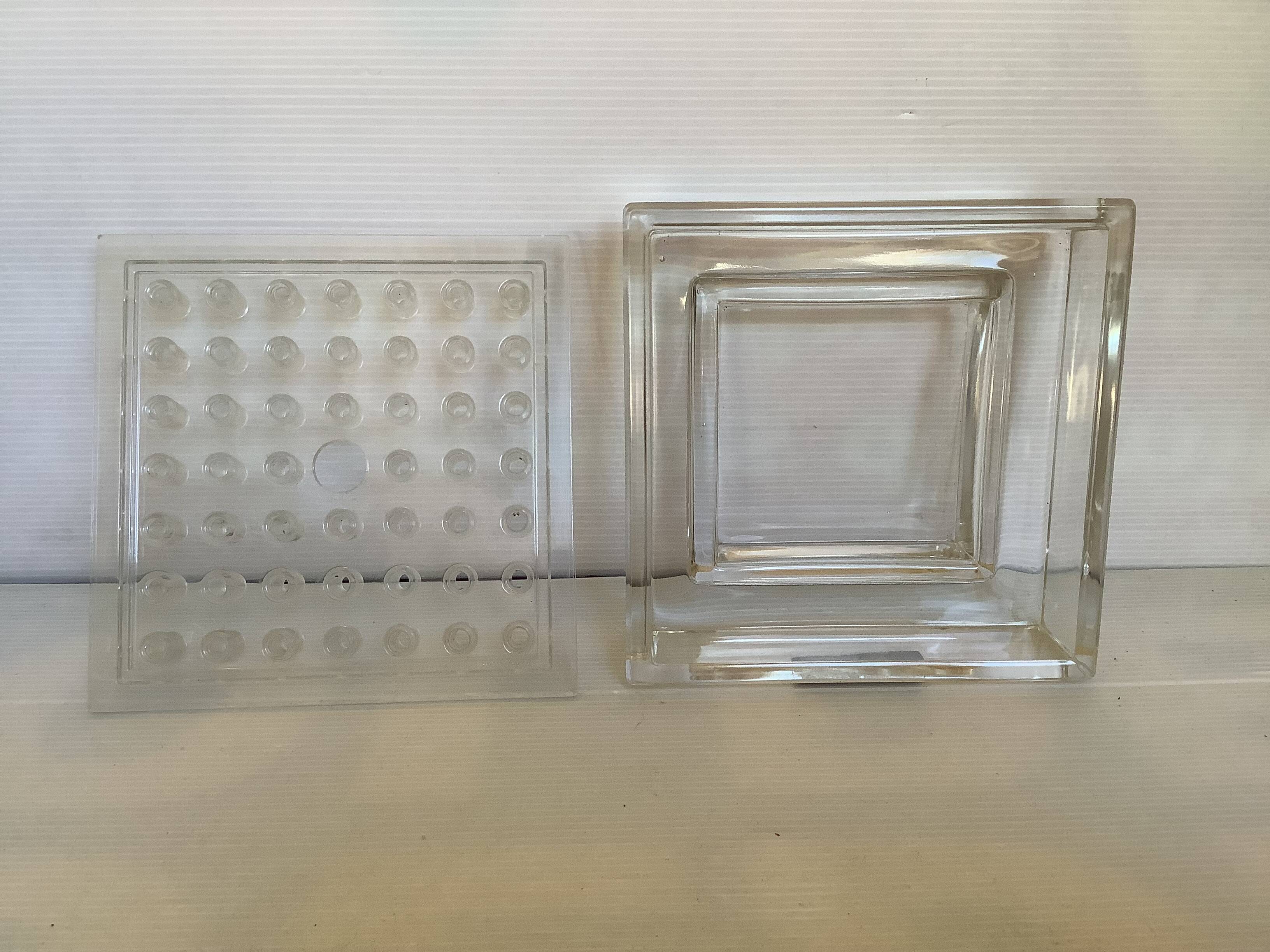 Lucite and Swiss glass flower vase