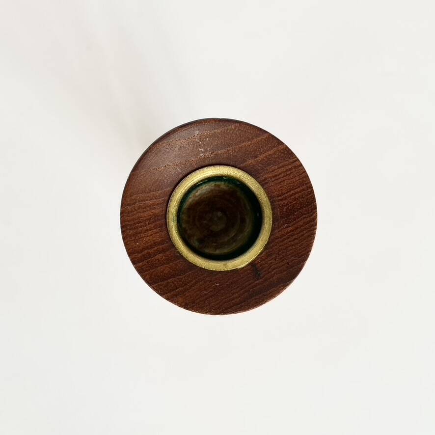 Vintage teak candle holder
