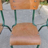 set of four school chairs 1950