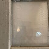 Workshop door in wood and glass