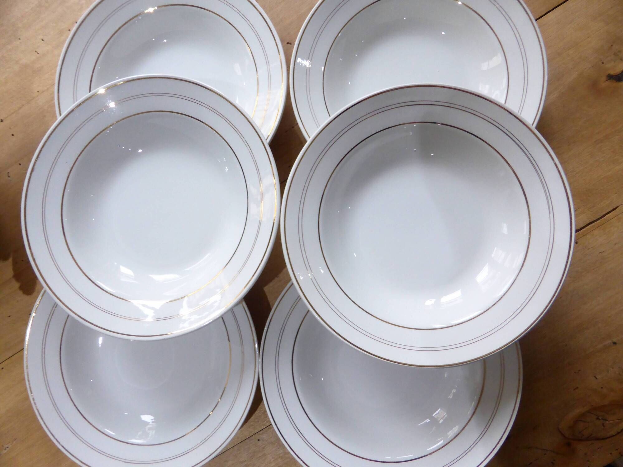 Assiettes creuses x6 porcelaine de St Amand